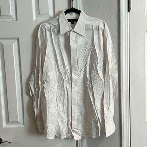 Sean John white floral button up shirt 100% cotton Large